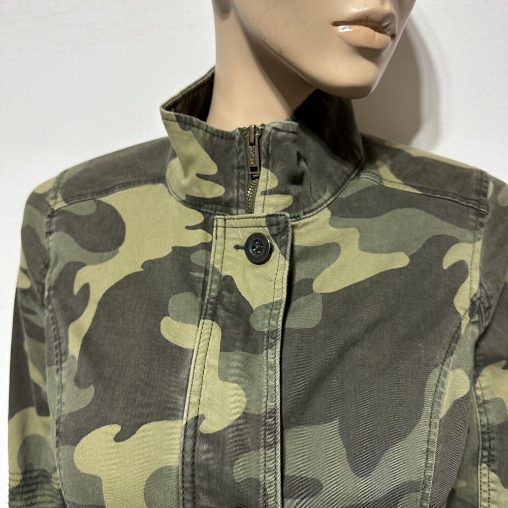 Hollister Utility Green Camo  Camouflage Jacket Women's Size M Drawstring Waist - Picture 5 of 15